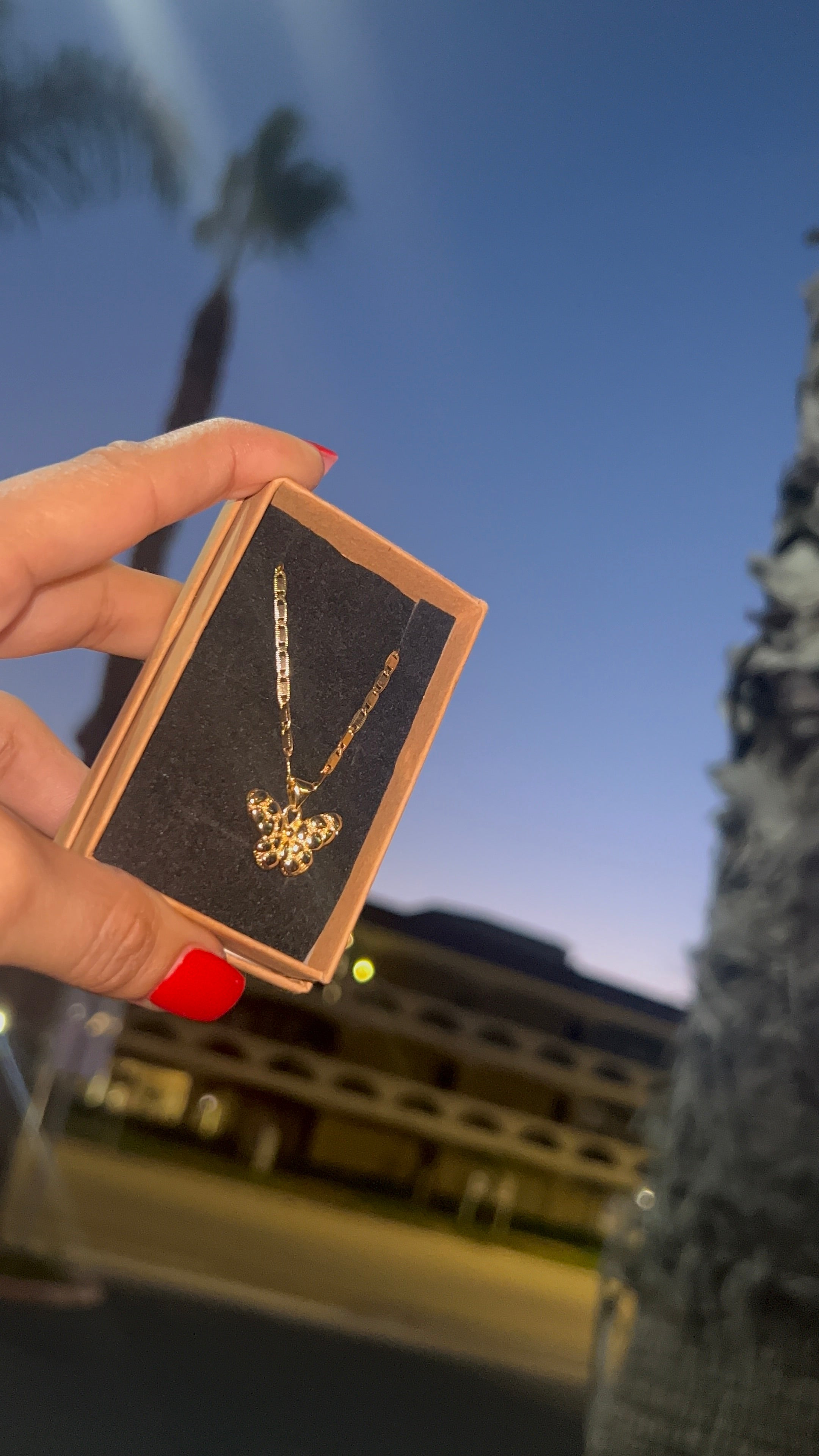 Butterfly nugget style necklace